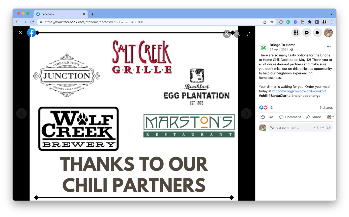 Social media post event sponsors promotional