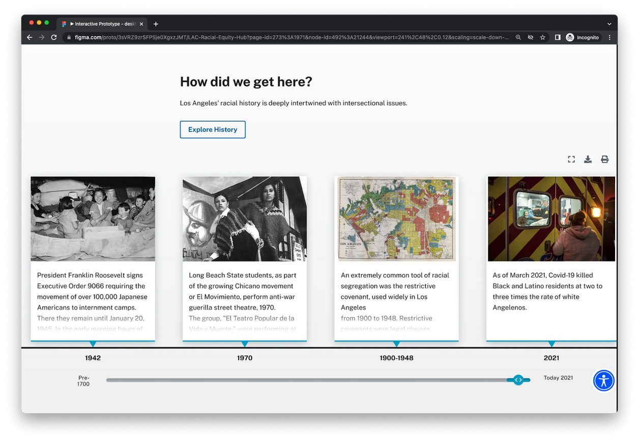 Prototype of racial equity hub historical context