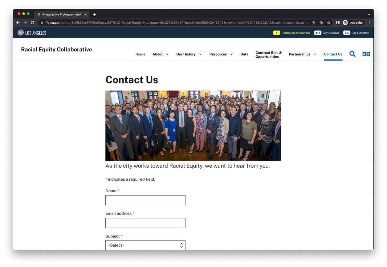 Contact us prototype