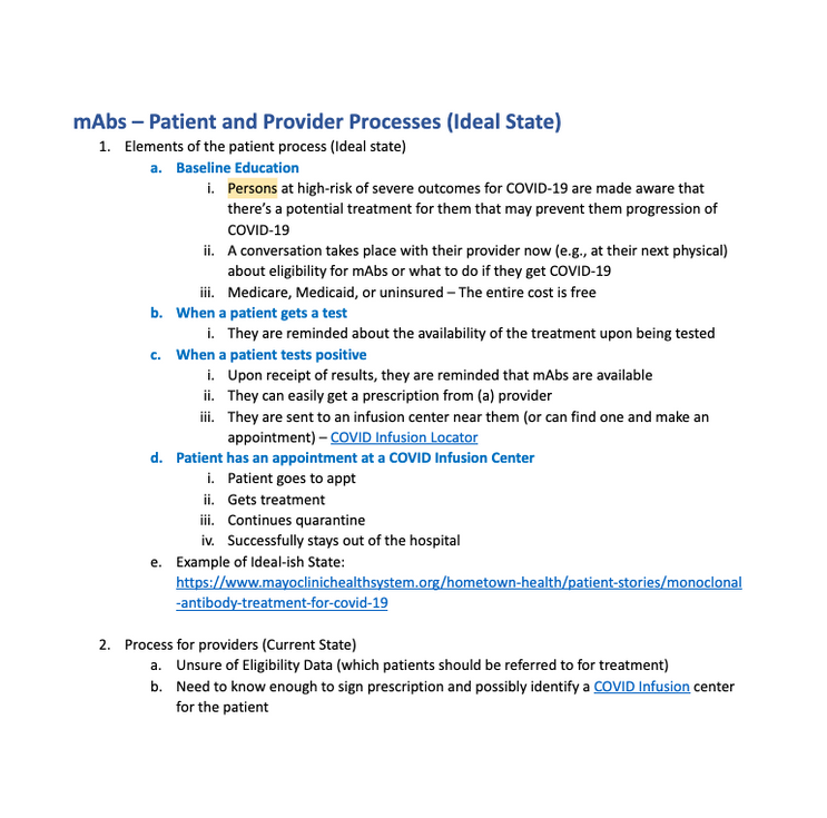 Example of early draft key messages in flyers