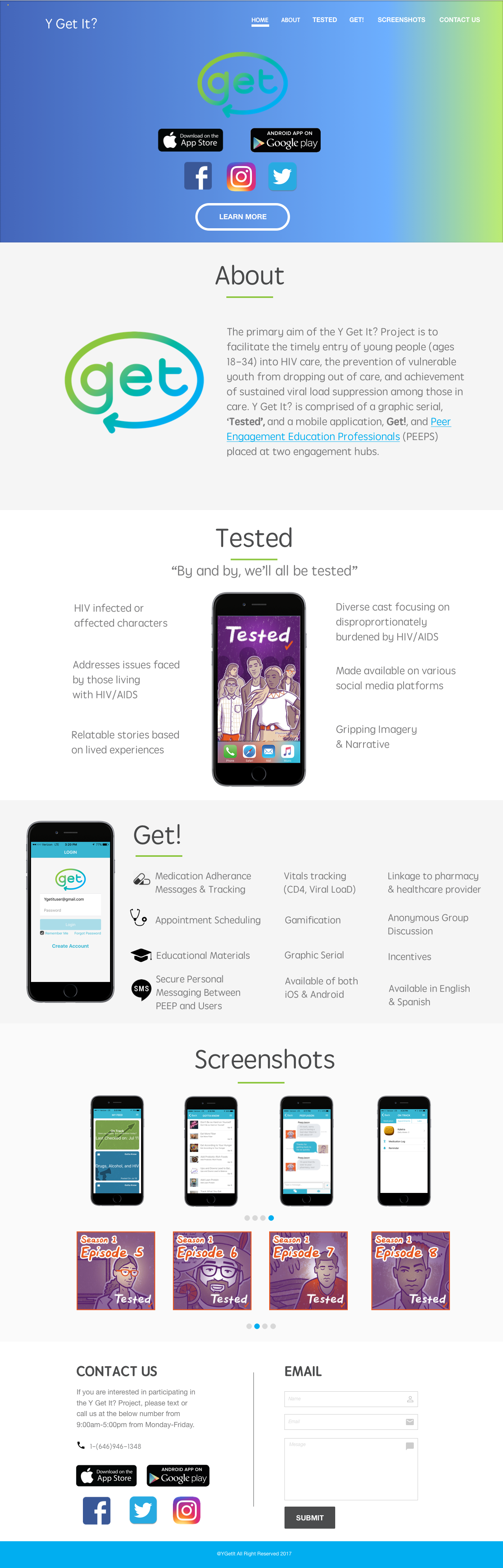 First prototype of old YGetIt? website homepage