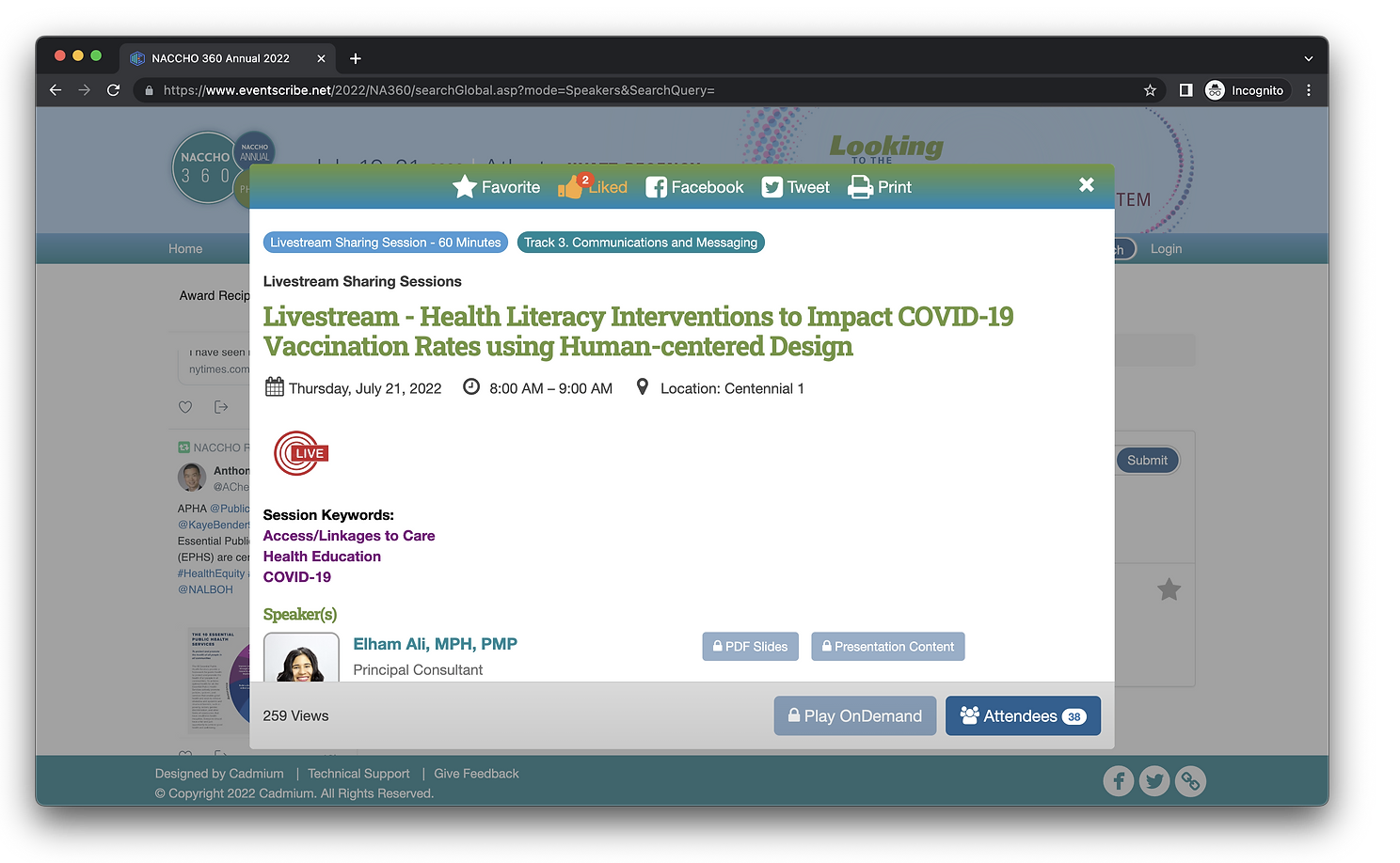 NACCHO360 conference on innovative health equity model