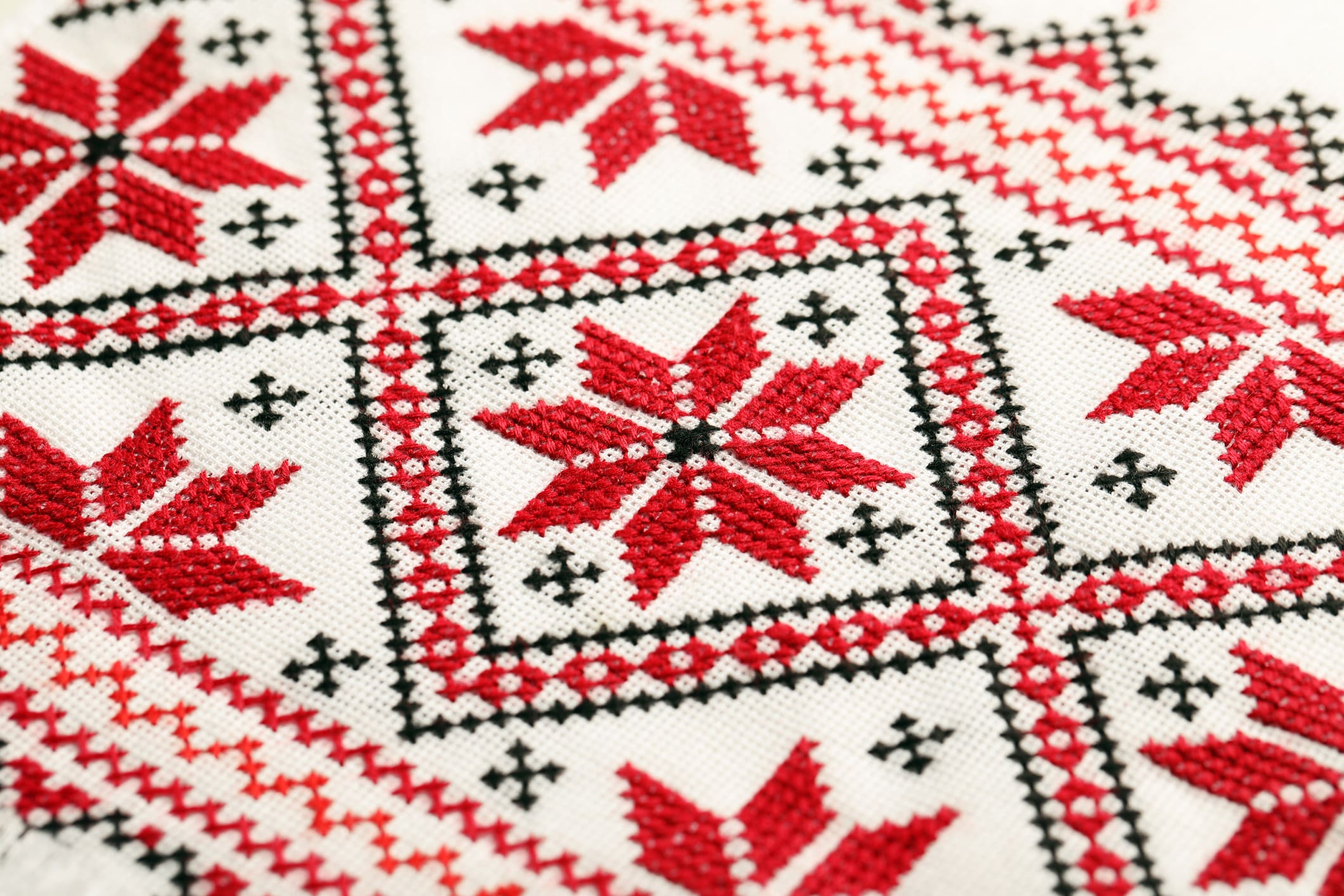 Traditional Palestinian tatreez embroidery at the Newark Museum of Art