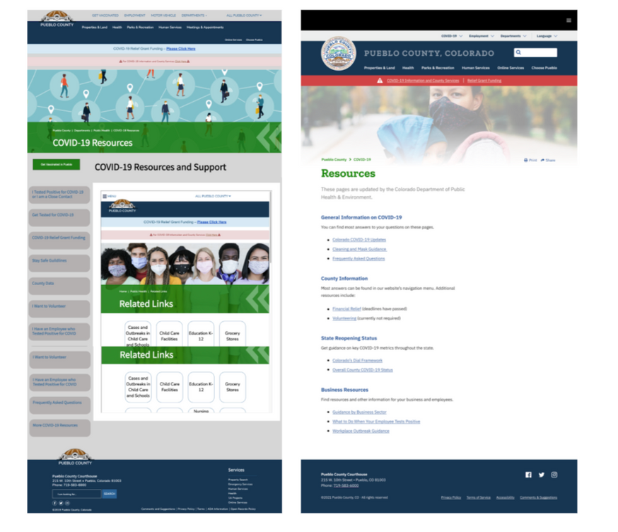 Redesigning Pueblo County's COVID-19 vaccines resources