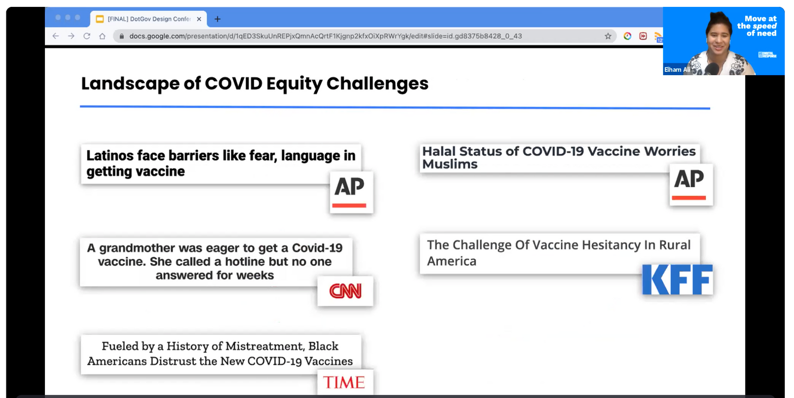 Ongoing landscape analysis of COVID equity challenges