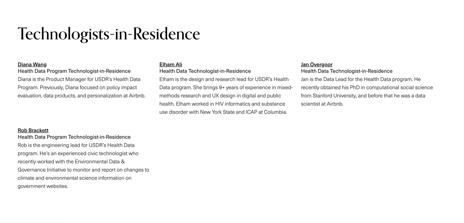 Health program delivery team